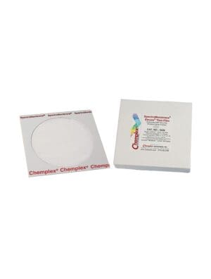Square box with a circular transparent window on one side.